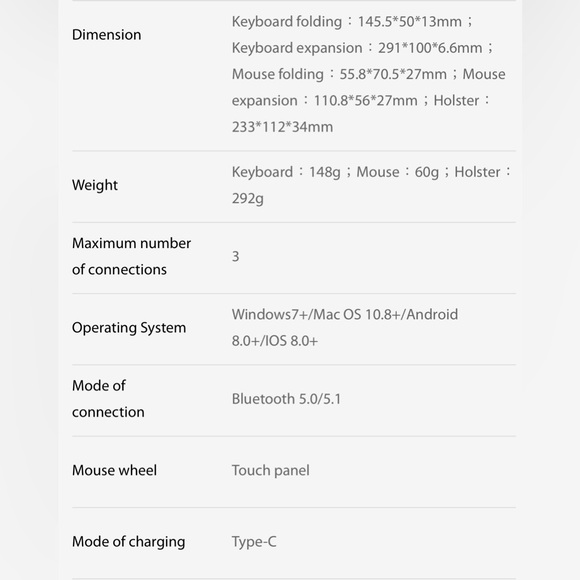 DELUX PockCombo Portable Keyboard and Mouse Wireless with Protective Case Orange - Picture 14 of 14